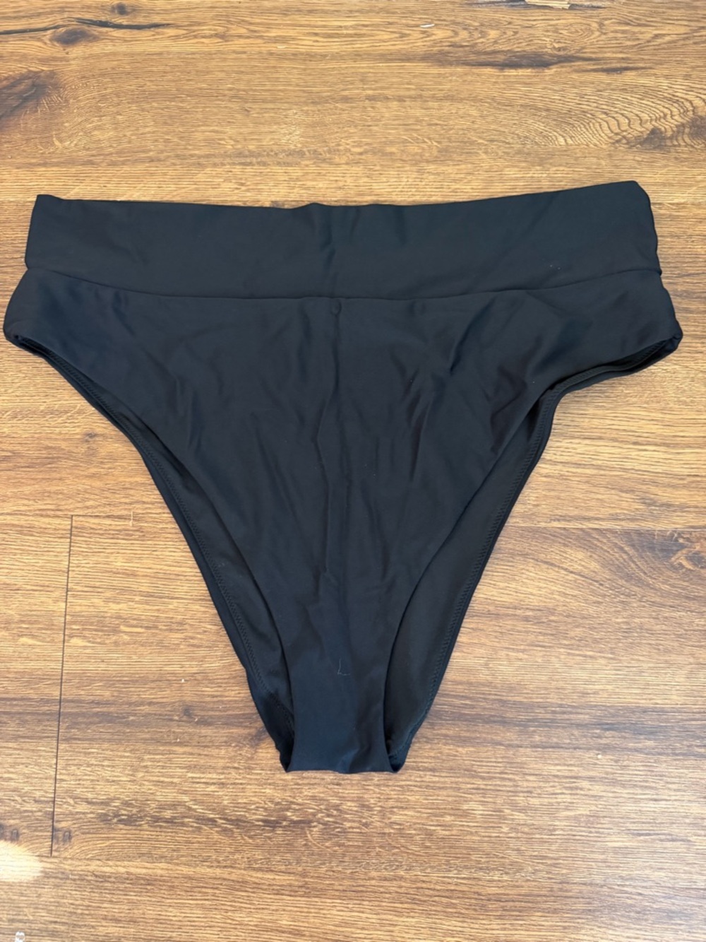 aerie Solid Black High-Cut Bikini Bottom